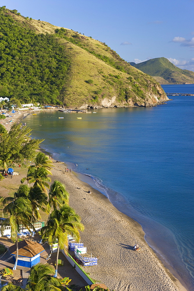 Elevated view over Frigate Bay Beach, Frigate Bay, St. Kitts, Leeward Islands, West Indies, Caribbean, Central America