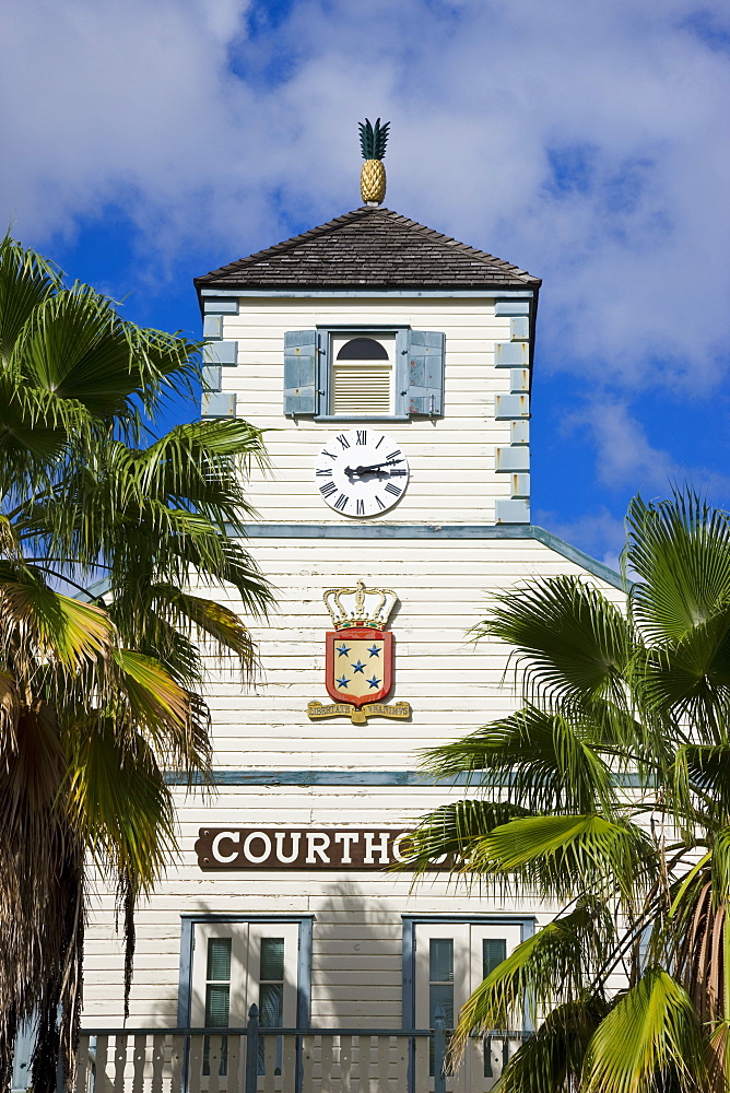 The Courthouse in the Dutch capital of Philipsburg, St. Maarten, Netherlands Antilles, Leeward Islands, West Indies, Caribbean, Central America