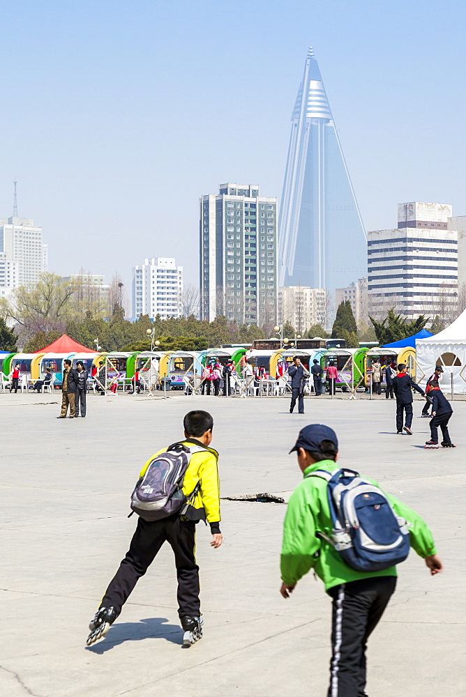 Roller skating, Pyongyang, Democratic People's Republic of Korea (DPRK), North Korea, Asia