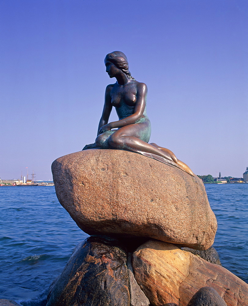 The Little Mermaid statue in Copenhagen, Denmark, Scandinavia, Europe