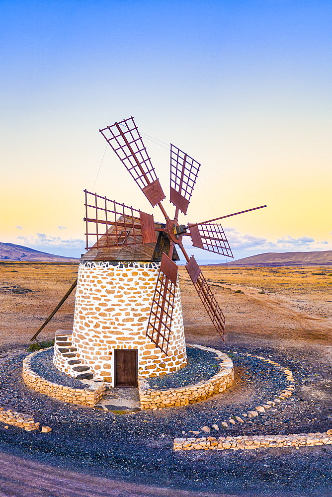 Molino de Tefia, traditional windmill in Tefia, Fuerteventura, Canary Islands, Spain, Atlantic, Europe