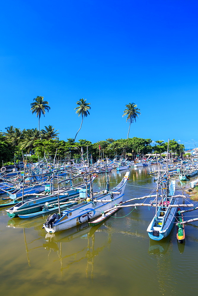 Fishing boats near Galle, Sri Lanka, Asia