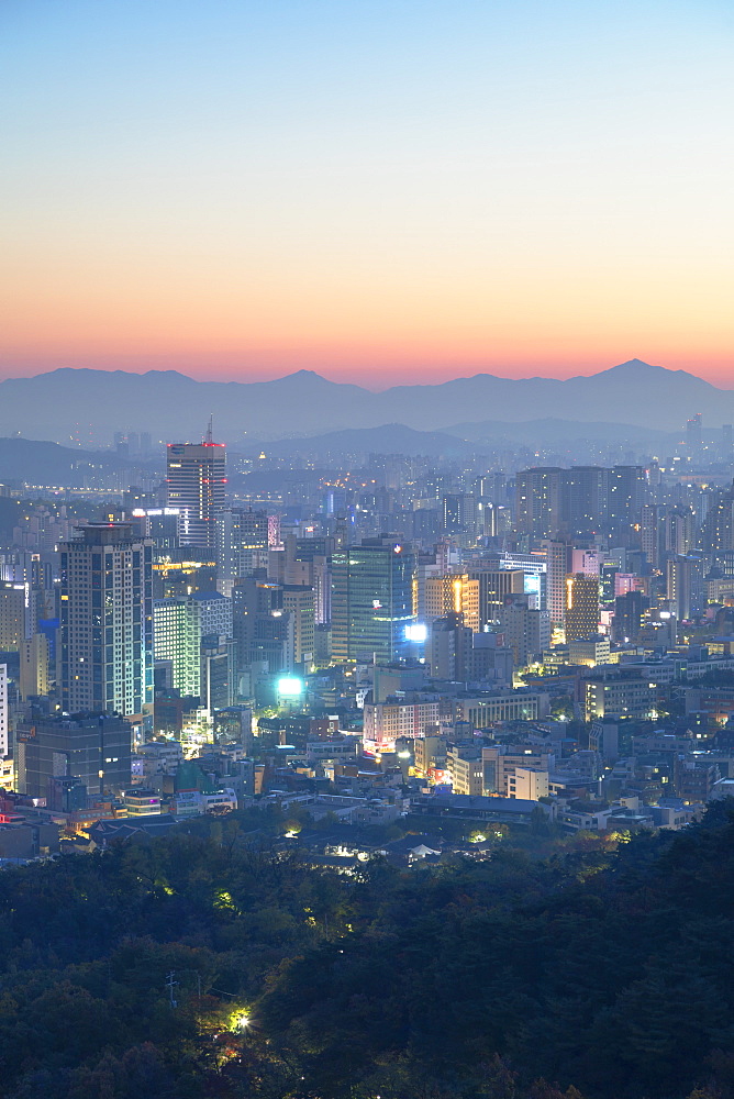 View of Seoul at dawn, Seoul, South Korea, Asia