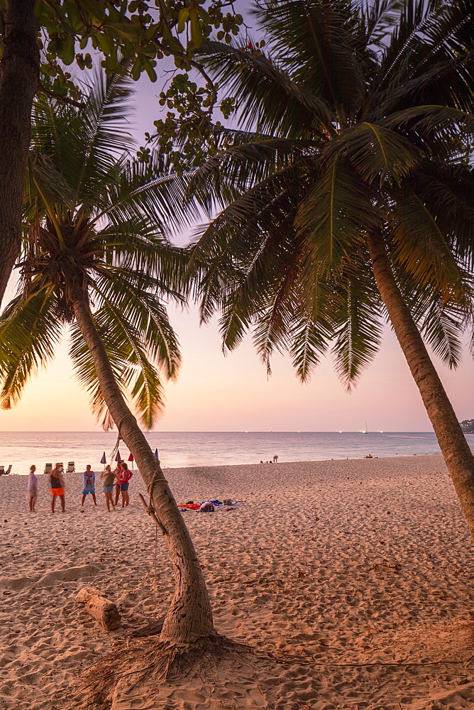 Surin Beach at sunset, Phuket, Thailand, Southeast Asia, Asia