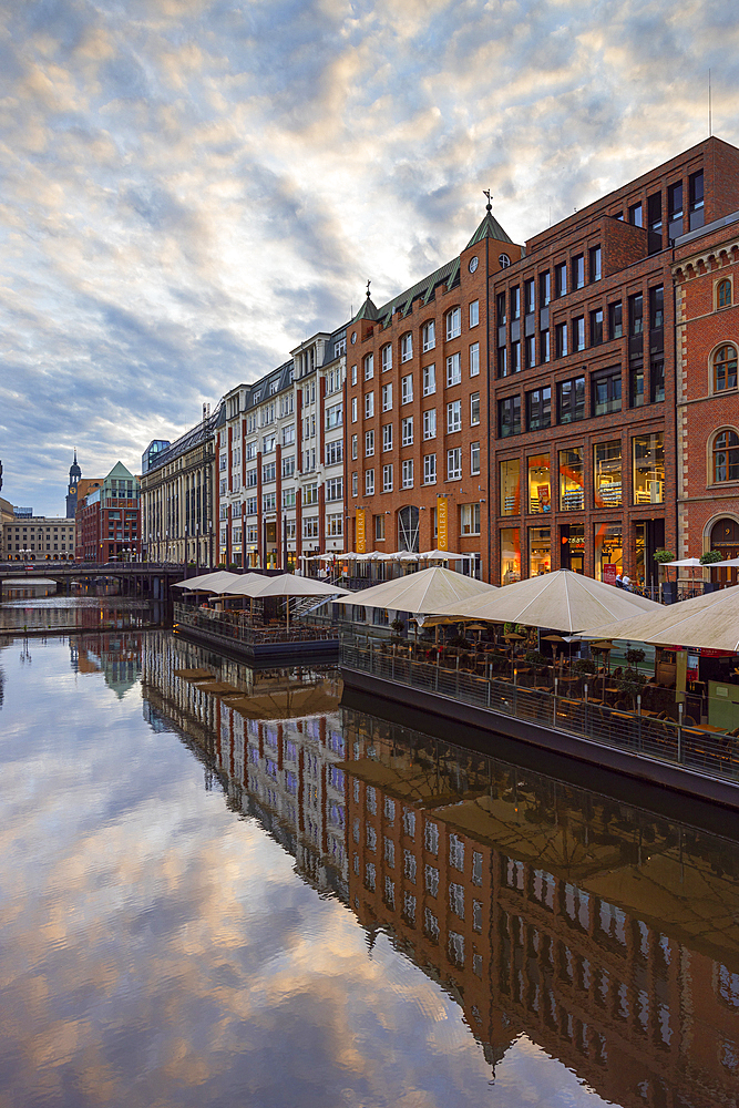 Buildings along Alsterfleet, Hamburg, Germany, Europe