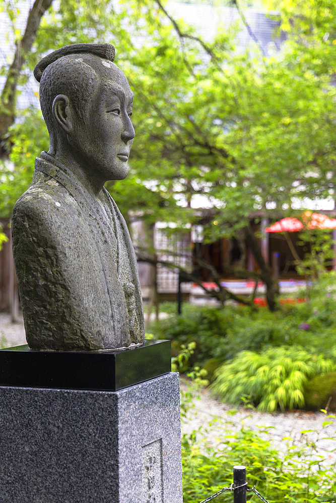 Statue in Kakunodate Historical Village – Aoyagi Residence on Samurai Residence Street, Kakunodate, Akita, Japan