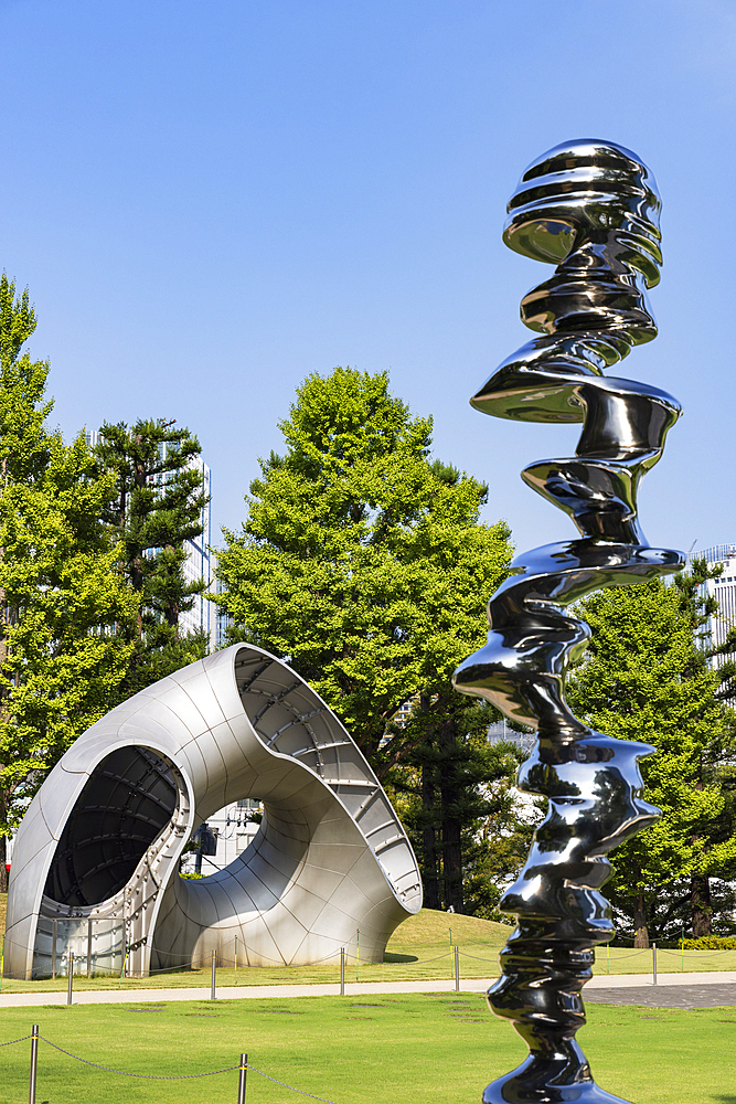 Modern art sculptures in Midtown Garden, Tokyo, Japan