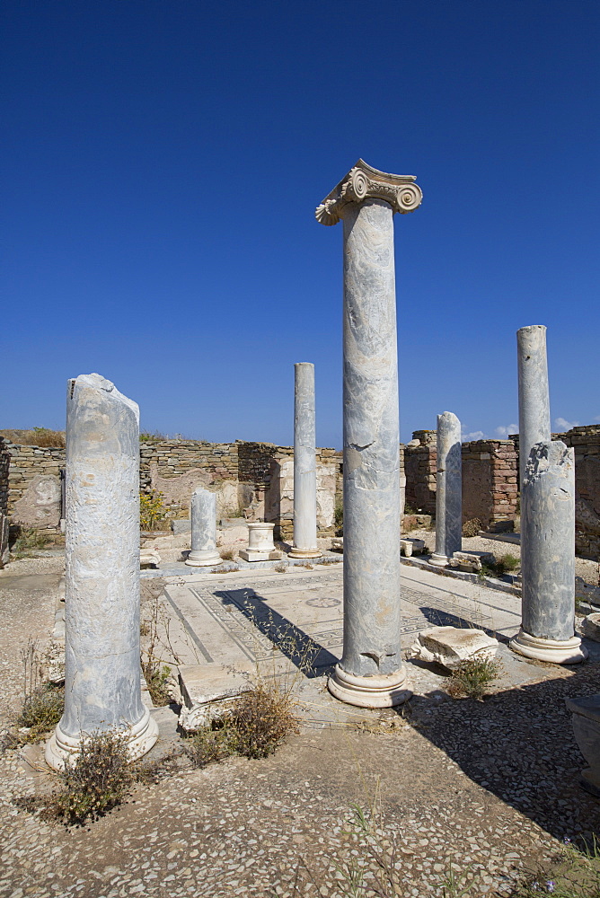 Lake House, Delos Island, UNESCO World Heritage Site, Cyclades Group, Greek Islands, Greece, Europe