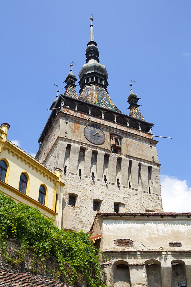 Clock Tower, Sighisoara, UNESCO World Heritage Site, Mures County, Transylvania Region, Romania, Europe