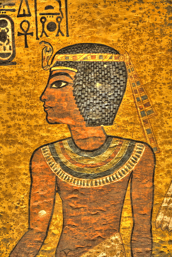 Young King Tut, Tomb of Tutankhamun, KV62, Valley of the Kings, UNESCO World Heritage Site, Luxor, Thebes, Egypt, North Africa, Africa