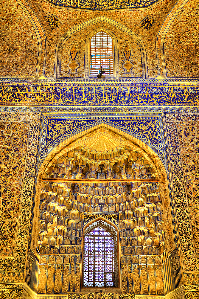 Interior, Gur-E-Amir Complex (Mausoleum), Built 1403, Burial Site of Amir Temir, Samarkand, Uzbekistan