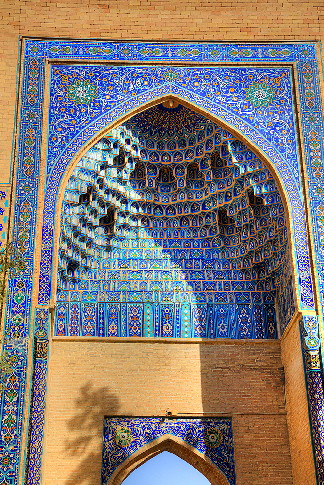 Entrance, Muqarnas or Honeycomb Vaulting, Gur-E-Amir Mausoleum, Built 1403, Burial Site of Amir Temir, Samarkand, Uzbekistan