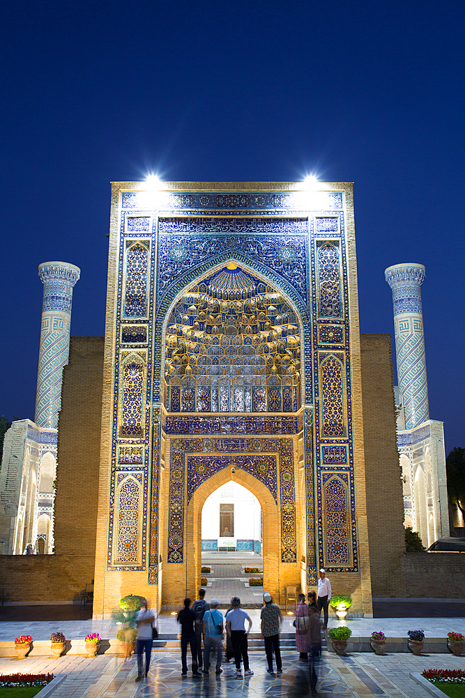 Evening, Gur-E-Amir Complex (Mausoleum), Built 1403, Burial Site of Amir Temir, Samarkand, Uzbekistan