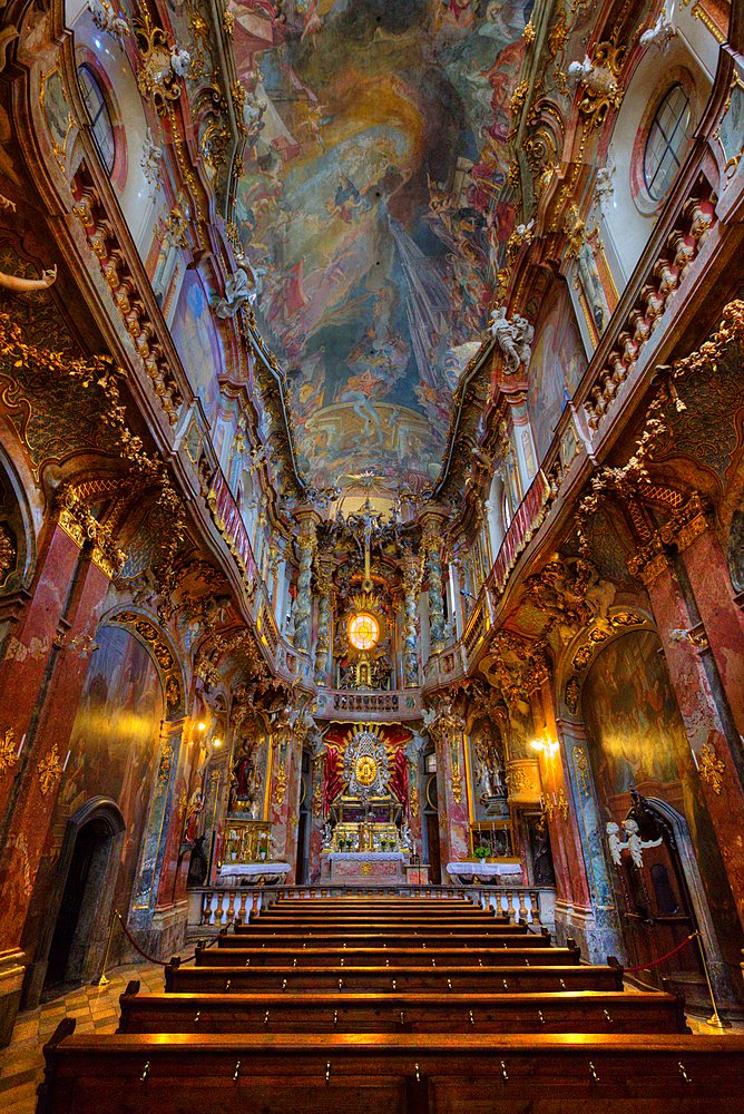 Interior, created by the Asam Brothers, Asam Kirche (Church), 1733, Munich, Bavaria, Germany, Europe