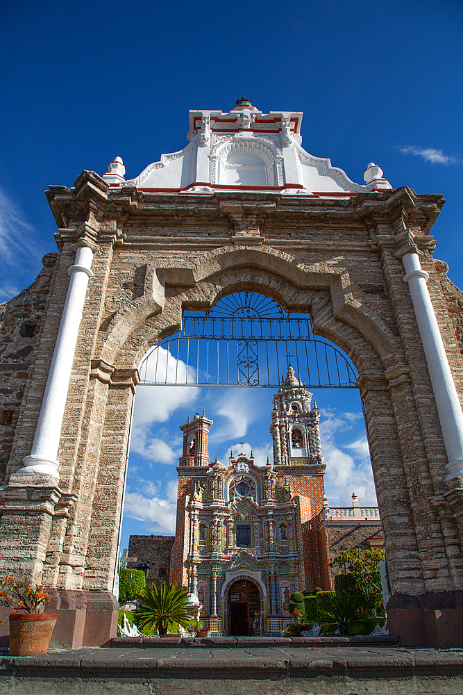 Entrance Gate,  Church of San Francisco Acatepec, founded mid-16th century, San Francisco Acatepec, Puebla, Mexico, North America