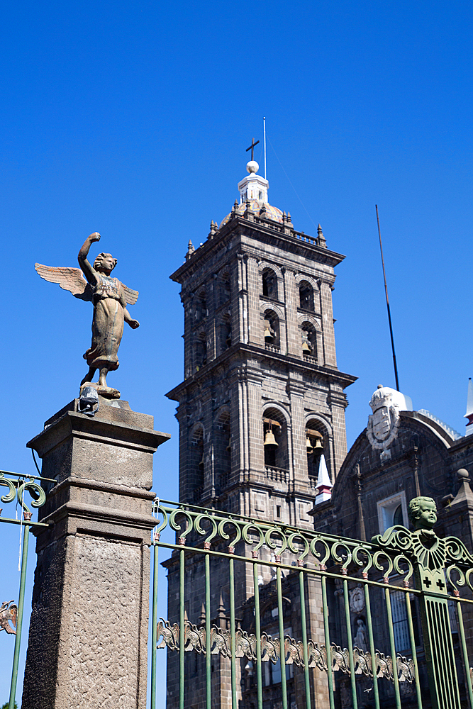 Angel Figures, Cathedral of Our Lady of the Immaculate Conception, 1649, Historic Center, UNESCO World Heritage Site, Puebla, Puebla State, Mexico, North America