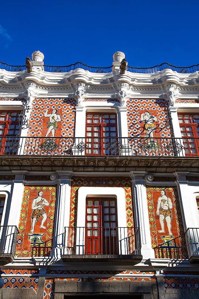 Exterior, Talavera Tile Work, BUAP University Museum, Historic Center, UNESCO World Heritage Site, Puebla, Puebla State, Mexico, North America