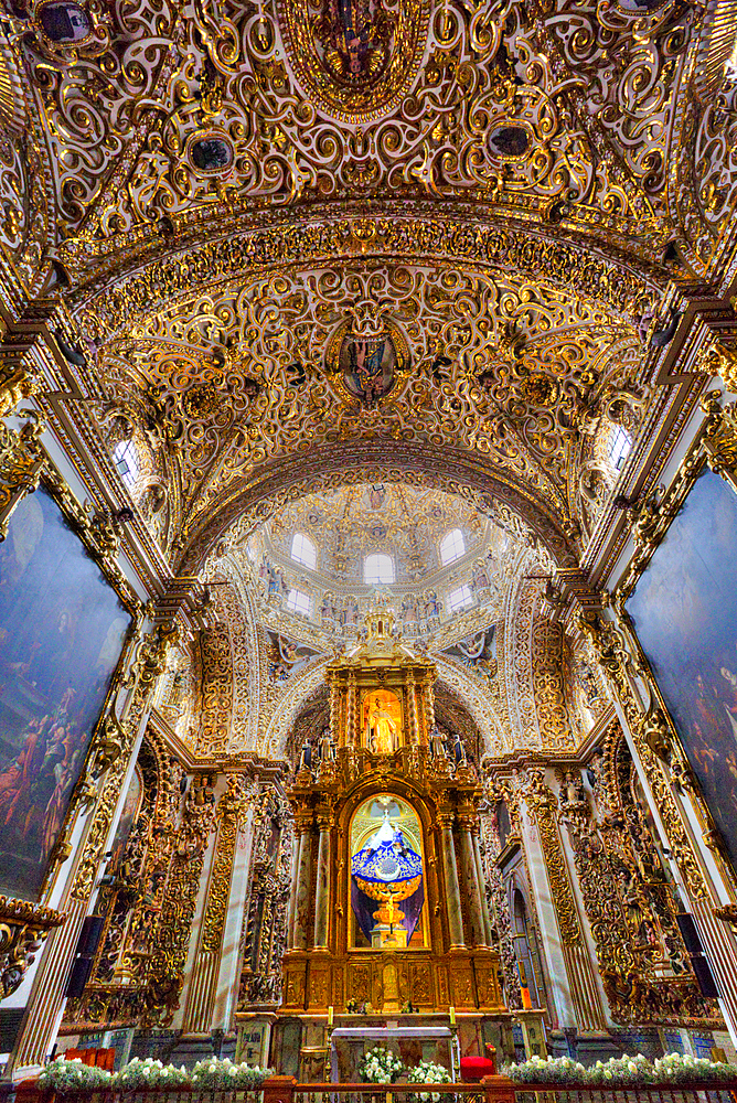 Apse with Cipres, Chapel of the Rosario, 1690, Santo Domingo Church, Historic Center, UNESCO World Heritage Site, Puebla, Puebla State, Mexico, North America