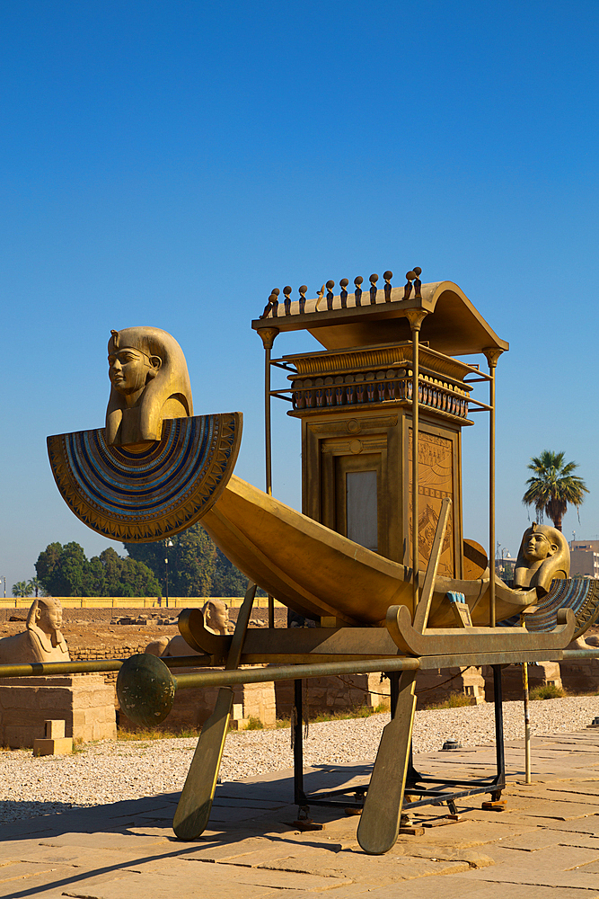 Pharaoh's Boat, Avenue of Sphinxes, UNESCO World Heritage Site, Luxor, Egypt, North Africa, Africa