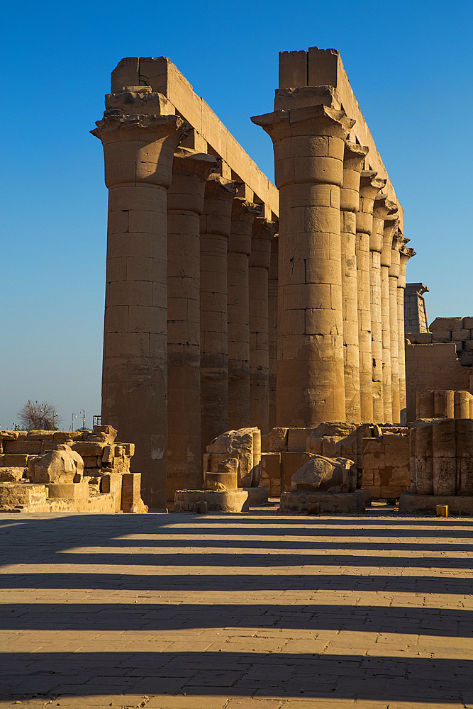 Colonnade of Amenhotep III, Luxor Temple, UNESCO World Heritage Site, Luxor, Egypt, North Africa, Africa