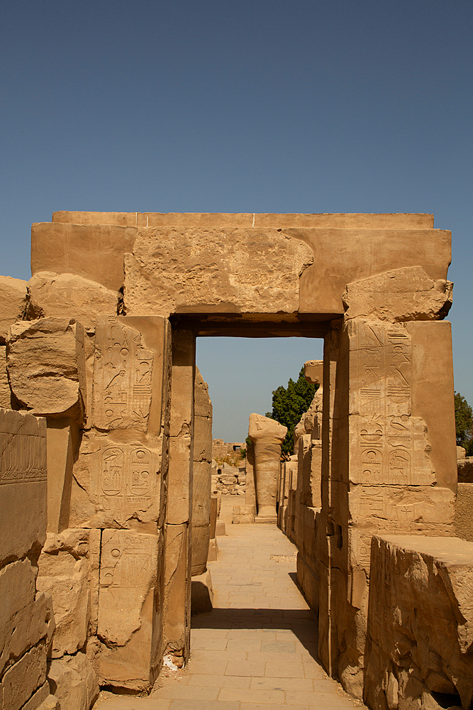 Stone Doorway, Karnak Temple Complex, UNESCO World Heritage Site, Luxor, Egypt, North Africa, Africa