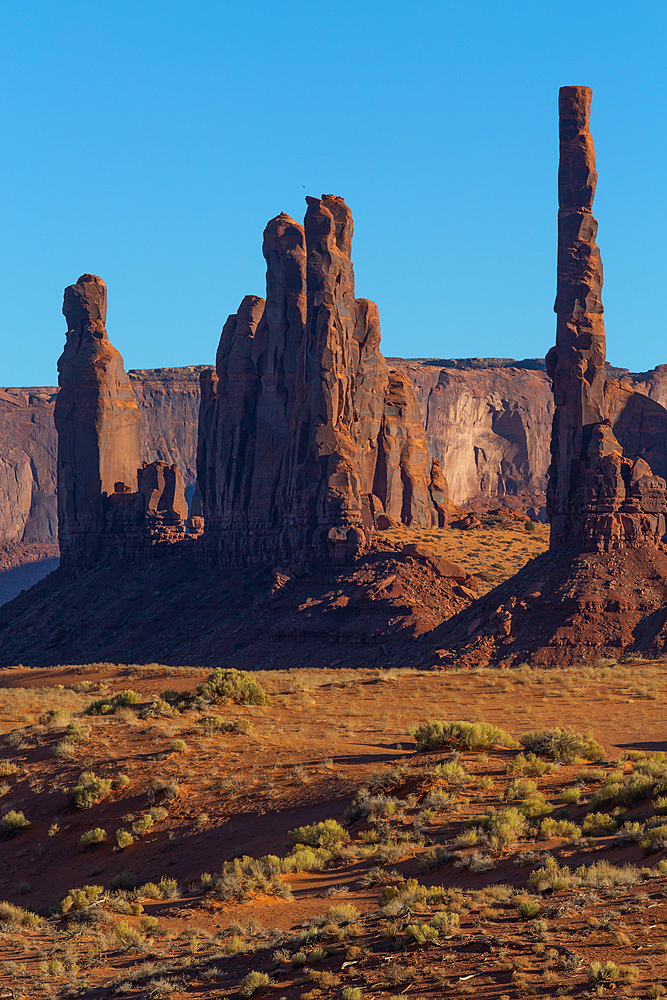 Totem Pole and Yei Bi Chei, Monument Valley Navajo Tribal Park, Utah, USA