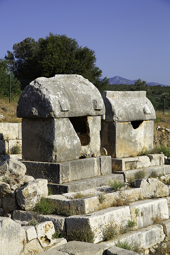 Lycian Sarcophagi, Patara Ancient City (origins back to 5,500 BC), Patara National Park, Antalya, Turkey