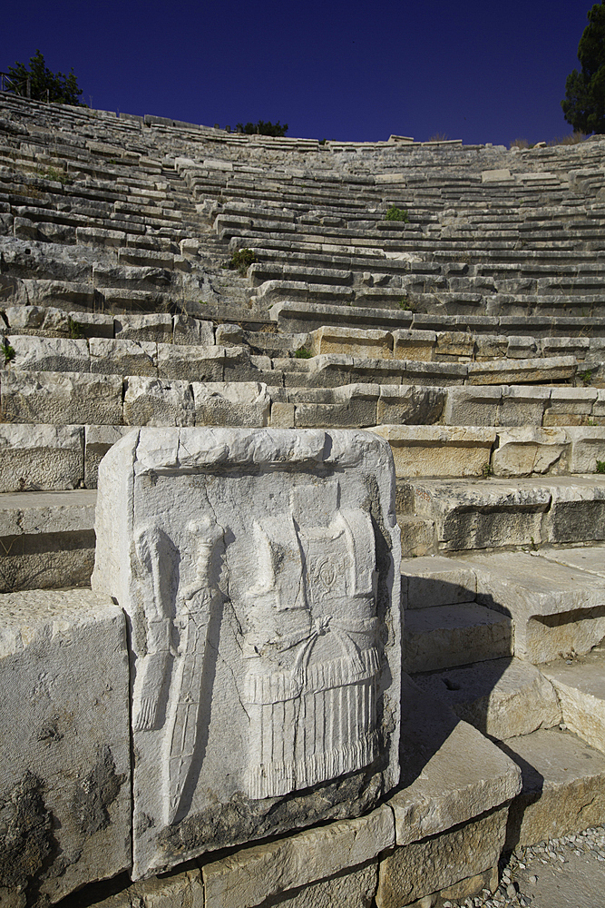 Stucco Relief, Greek Theater, Founded 3rd century BC, Patara Ancient City (origins back to 5,500 BC), Patara National Park, Antalya, Turkey