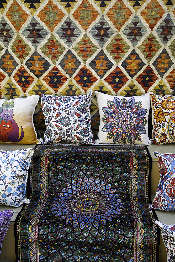 Carpets and Pillows for Sale, Kaleici, Antalya, Antalya Province, Turkey