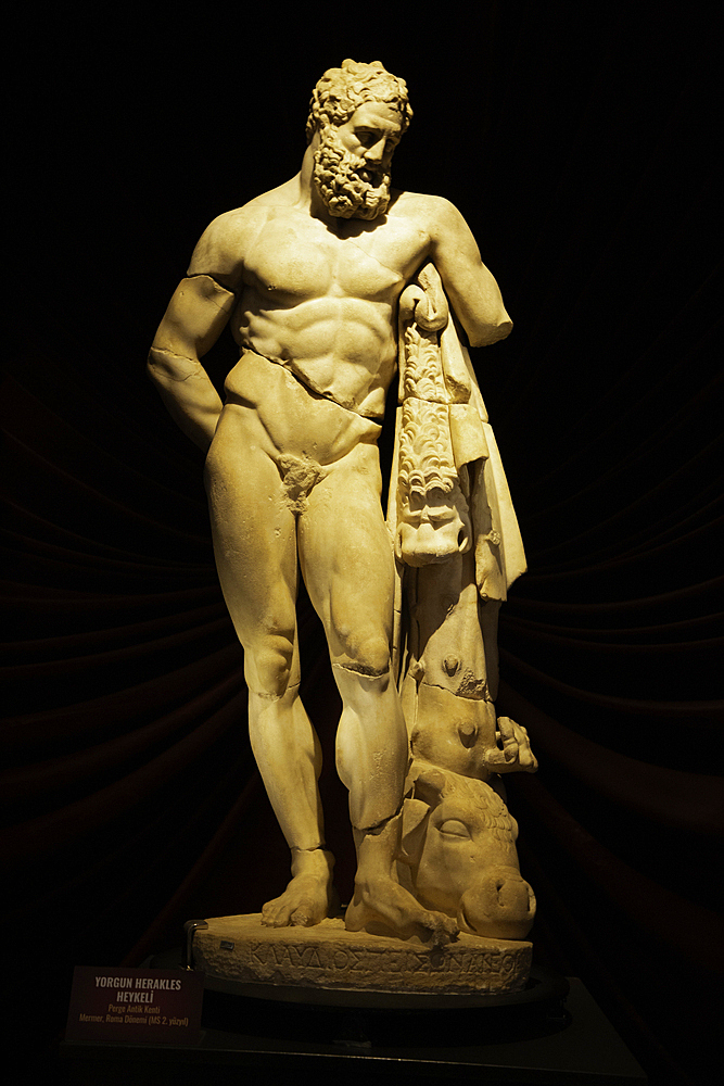 Marbel Statue of Emporer Hadrian, 2nd Century AD, Found in Perge, Antalya Archaeological Museum, Antalya, Turkey