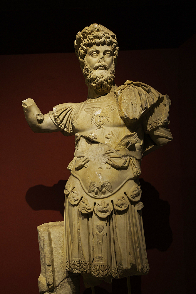 Marble Statue of Emporer Septimus Severus, 2nd Century AD, found in Perge, Antalya Archaeological Museum, Antalya, Turkey