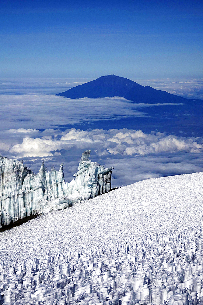 Mountain landscape on Kilimanjaro, 5895 metres, UNESCO, highest mountain in Africa and one of the Seven Summits, Tanzania
