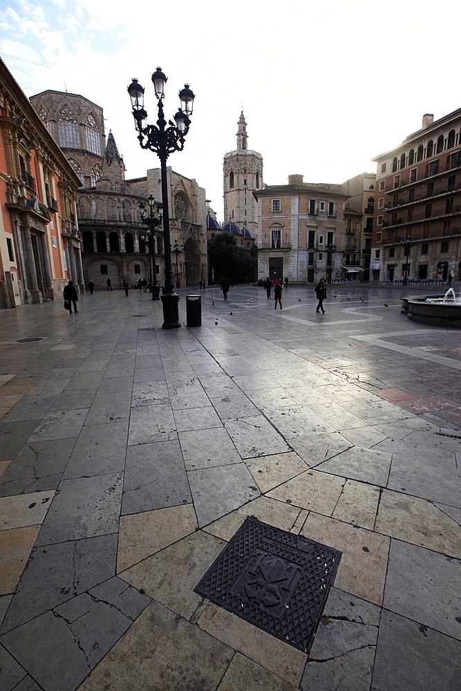 A square in Central Valencia, Valencia, Spain, Europe