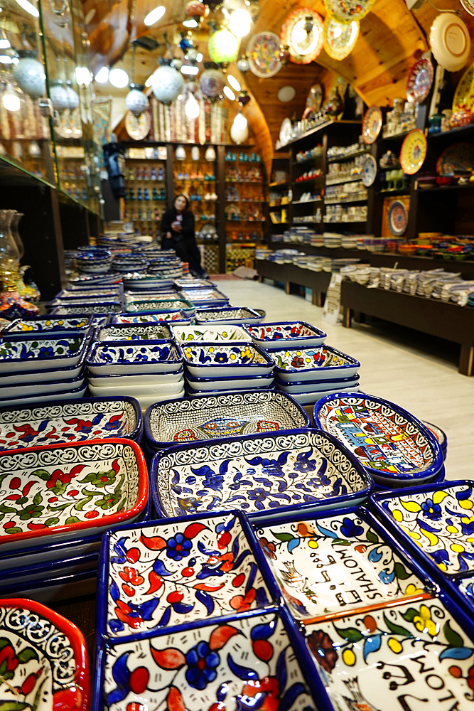 Ceramics on sale in the Old City of Jerusalem, Israel