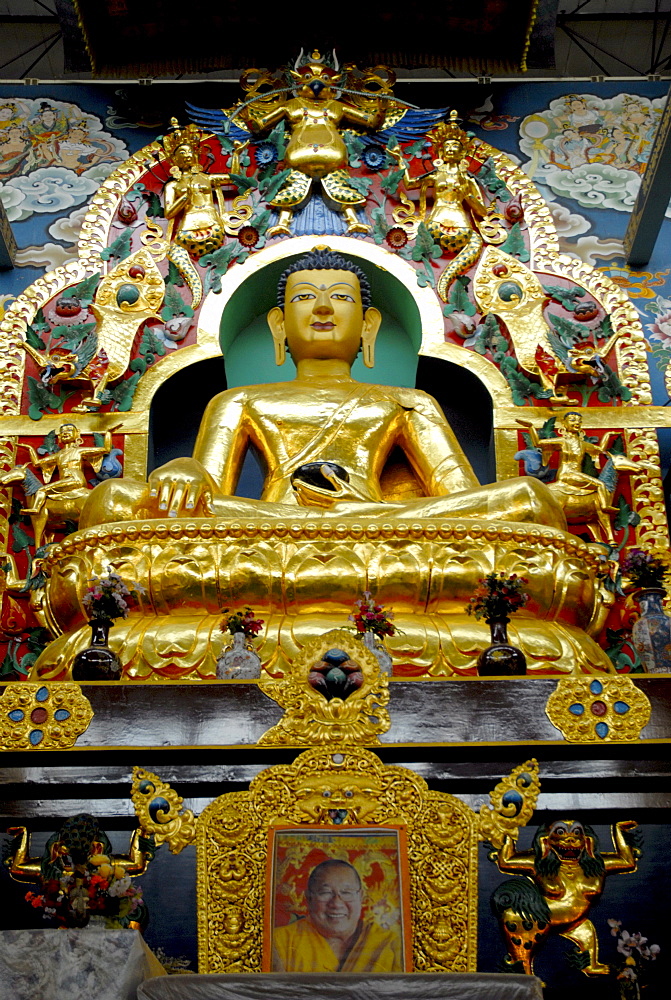 Buddhist Golden Temple in Bylakuppe, Coorg, Karnataka, India, Asia