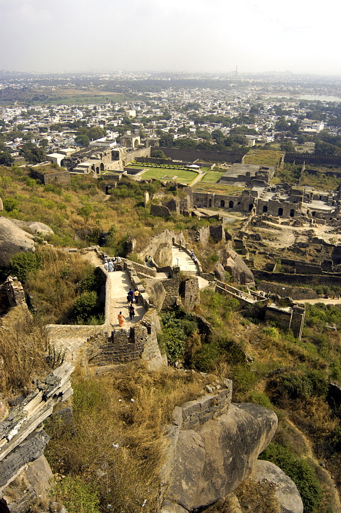 Golconda Fort, Hyderabad, Andhra Pradesh, India, Asia