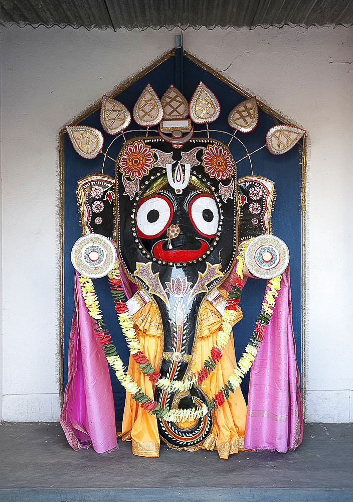 Hindu Jagannath deity shrine at the Jagannath temple, Koraput, Orissa, India, Asia