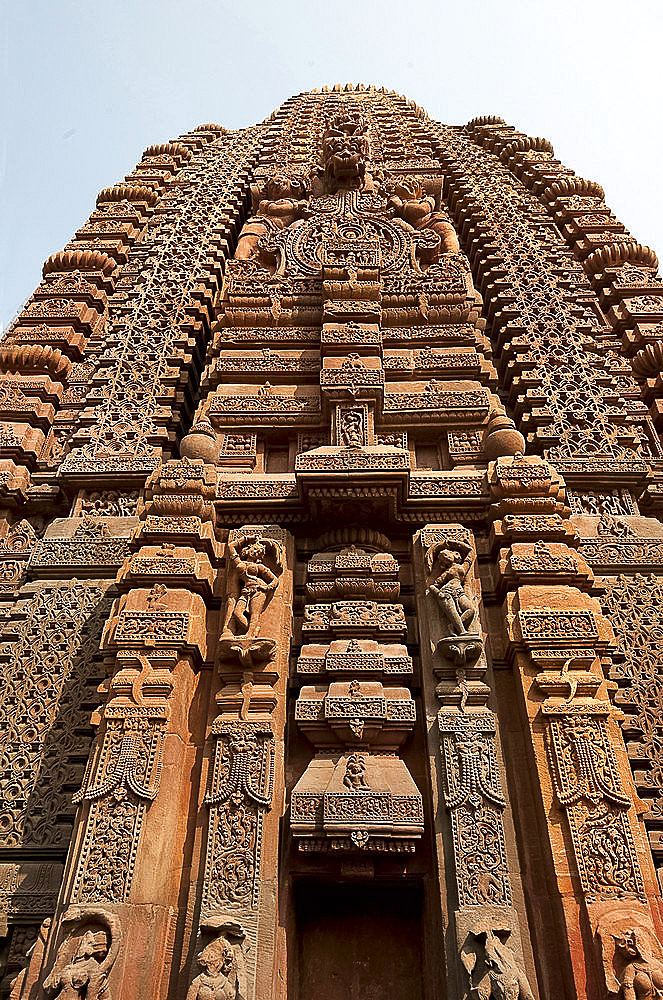 Rajarani temple, 11th century Hindu temple built from local red sandstone, Bhubaneswar, Odisha, India, Asia