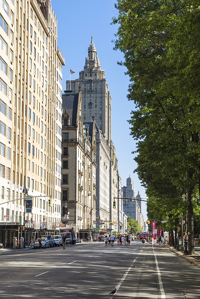 Central Park West, closed to traffic for an event, Manhattan, New York City, New York, United States of America, North America