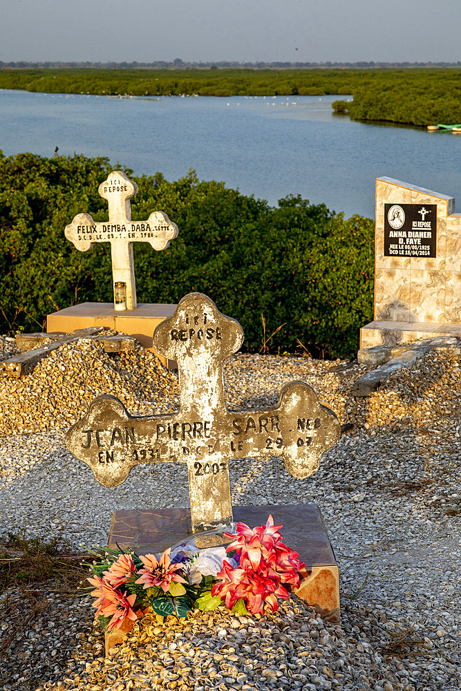 Catholic graveyard in Fadiouth, Senegal, West Africa, Africa