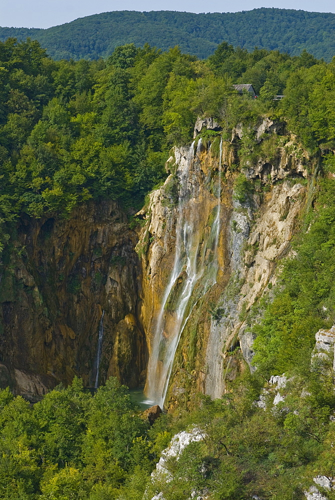 Waterfall in the Plitvice Lakes National Park, UNESCO World Heritage Site, Croatia, Europe