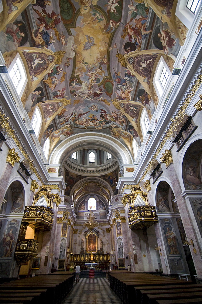 Magnificent interior of a church, Ljubljana, Slovenia, Europe