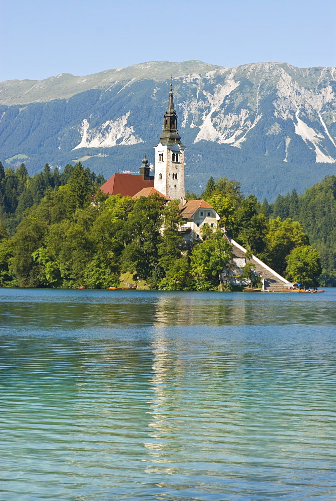 Church of the Assumption on Bled Island in Bled Lake, Bled, Slovenia, Europe