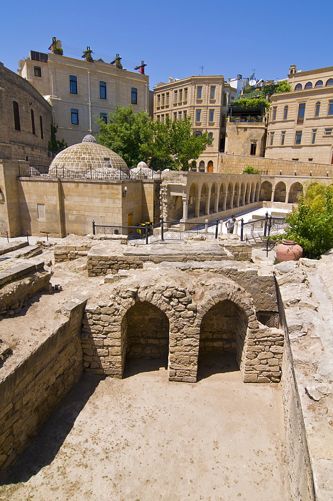 Excavations near the Maiden Tower, Baku, Azerbaijan, Central Asia, Asia