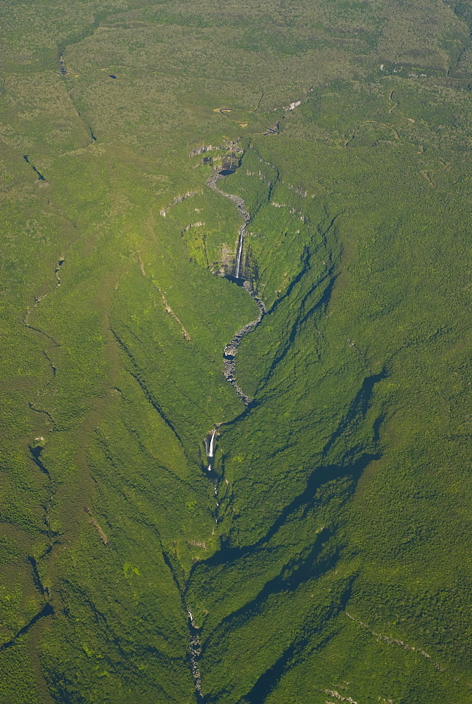 Aerial views of waterfalls, La Reunion, Indian Ocean, Africa