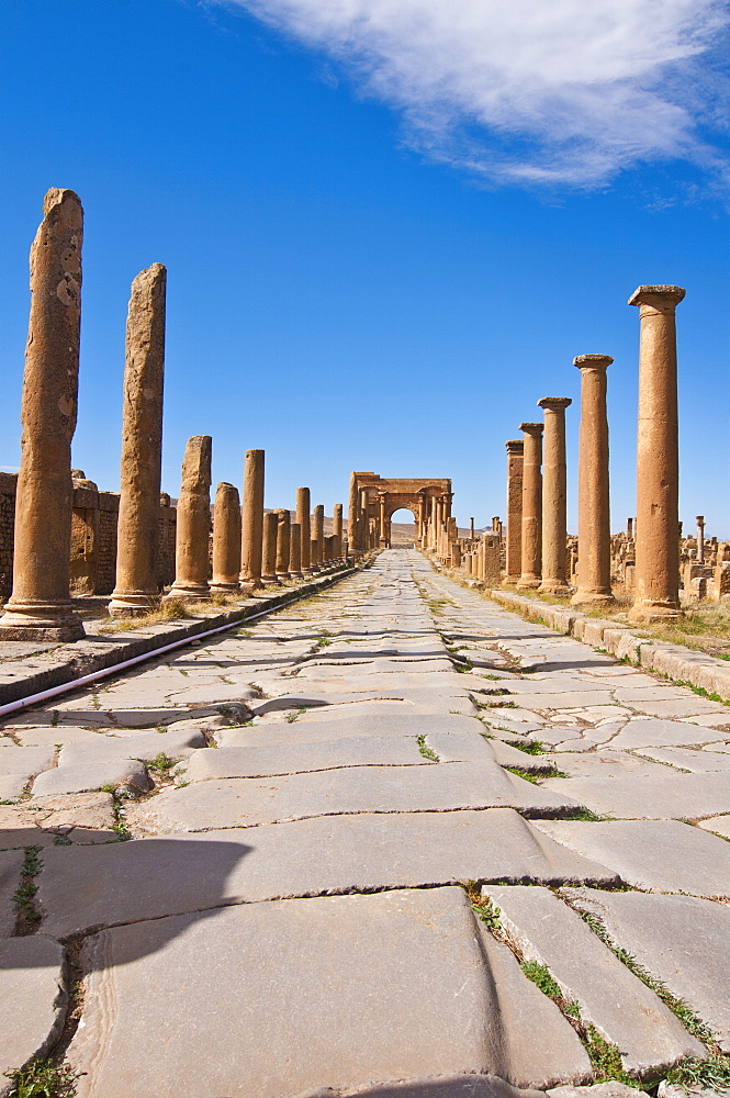 The Roman ruins, Timgad, UNESCO World Heritage Site, Algeria, North Africa, Africa