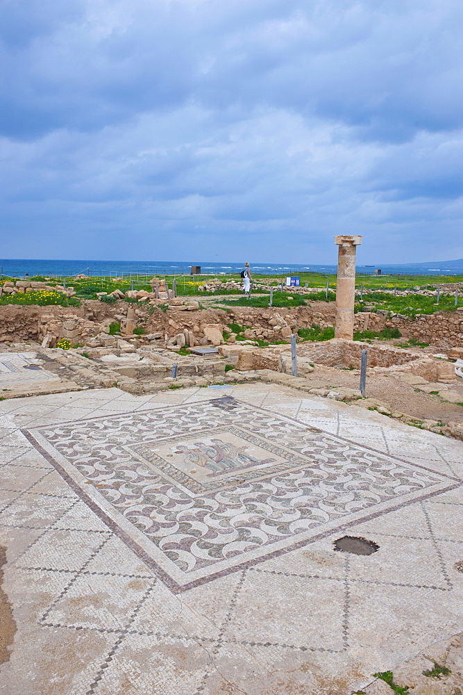 Mosaics at the archaeological site, Paphos, UNESCO World Heritage Site, Cyprus, Europe