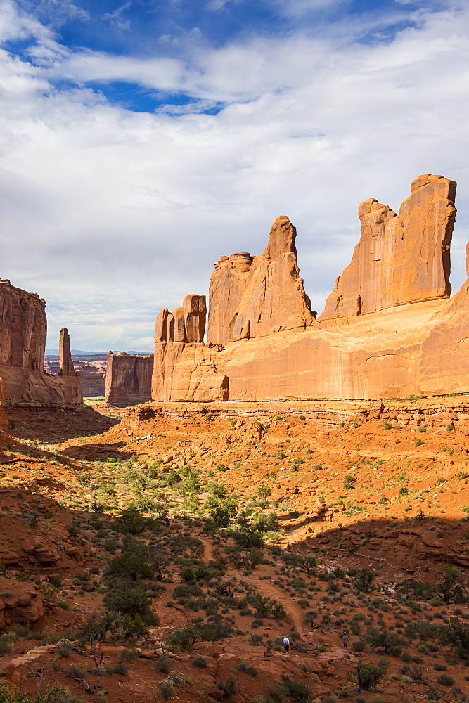 Stone wall of the Window section, Arches National Park, Utah, United States of America, North America