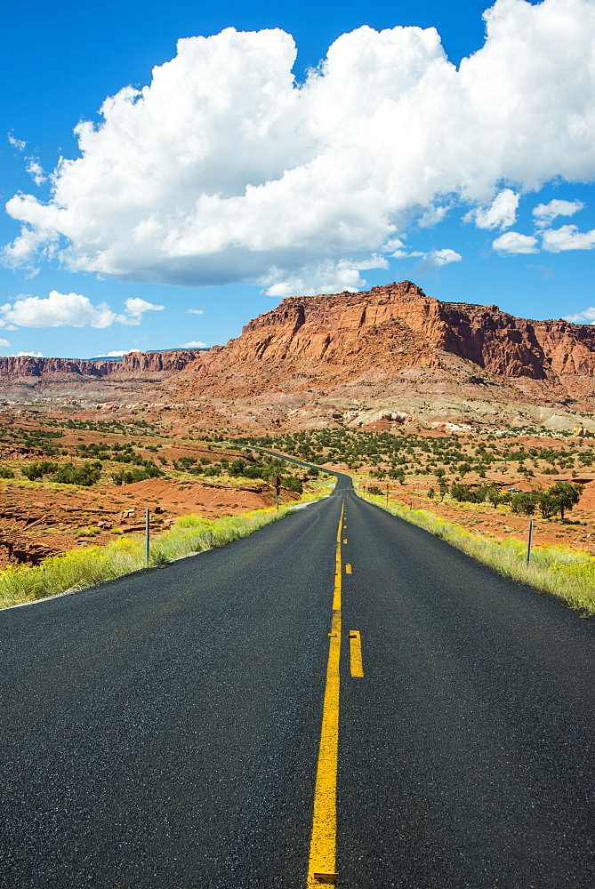 Road leading through the Capitol Reef National Park, Utah, United States of America, North America