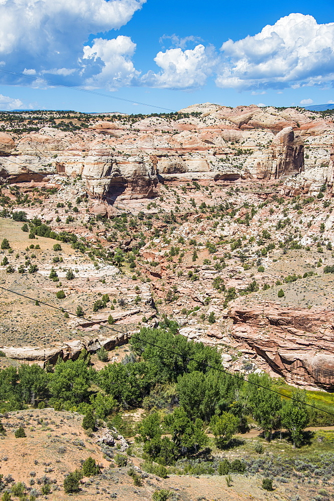 View over the sandstone cliffs of the Grand Staircase Escalante National Monument, Utah, United States of America, North America